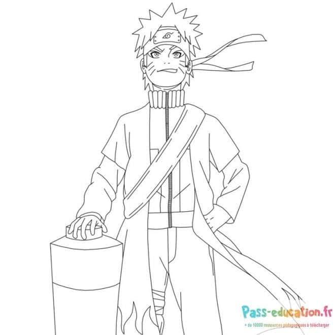 Coloriage Ninja avec épée à imprimer et colorier