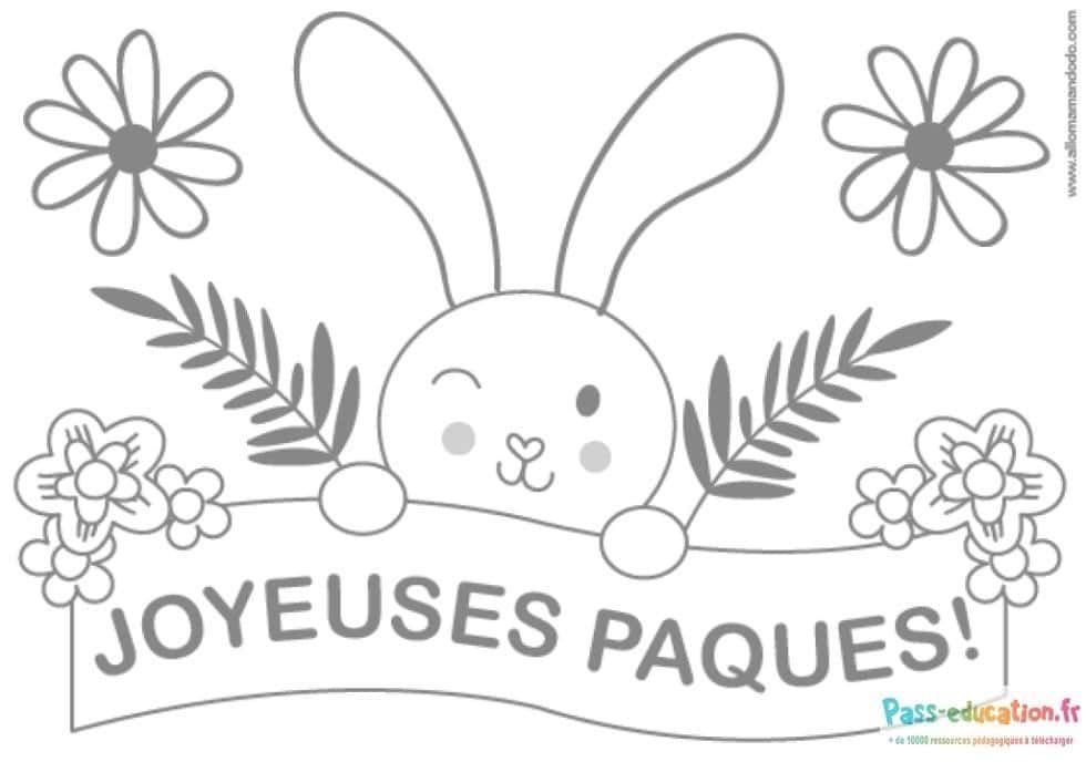 Coloriage Joyeuses Pâques à imprimer et colorier