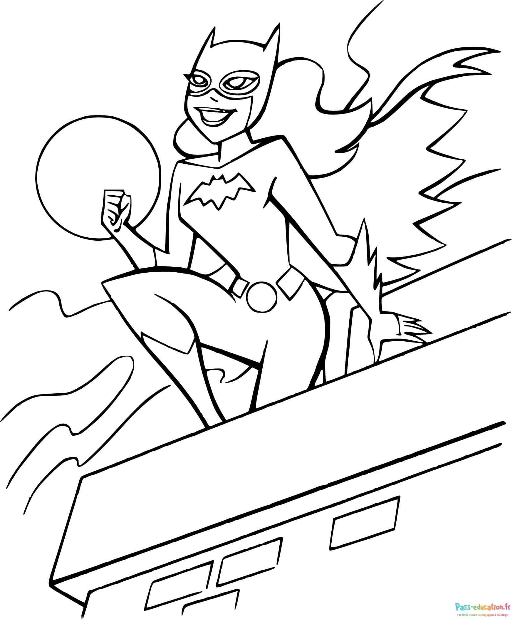 Coloriage Super-héroïne dynamique à imprimer et colorier