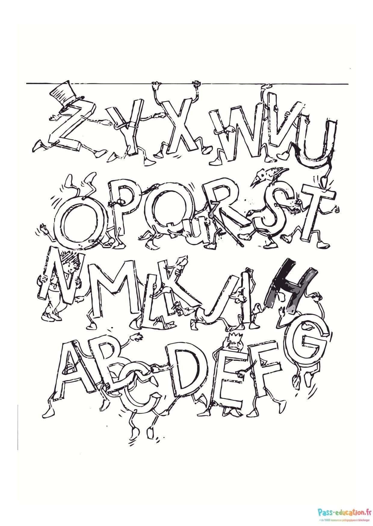 Coloriage Alphabet animé à imprimer et colorier