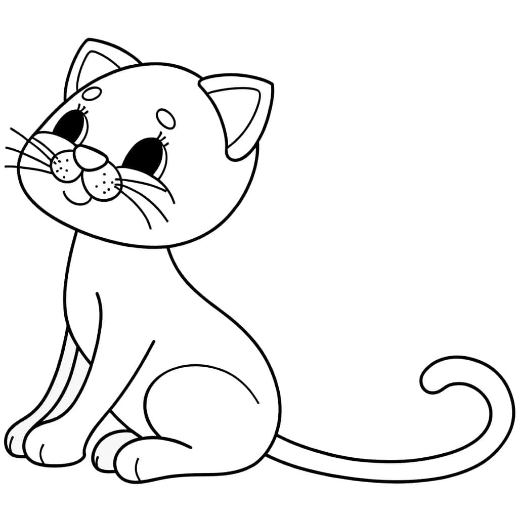 Coloriage Chaton mignon à imprimer et colorier