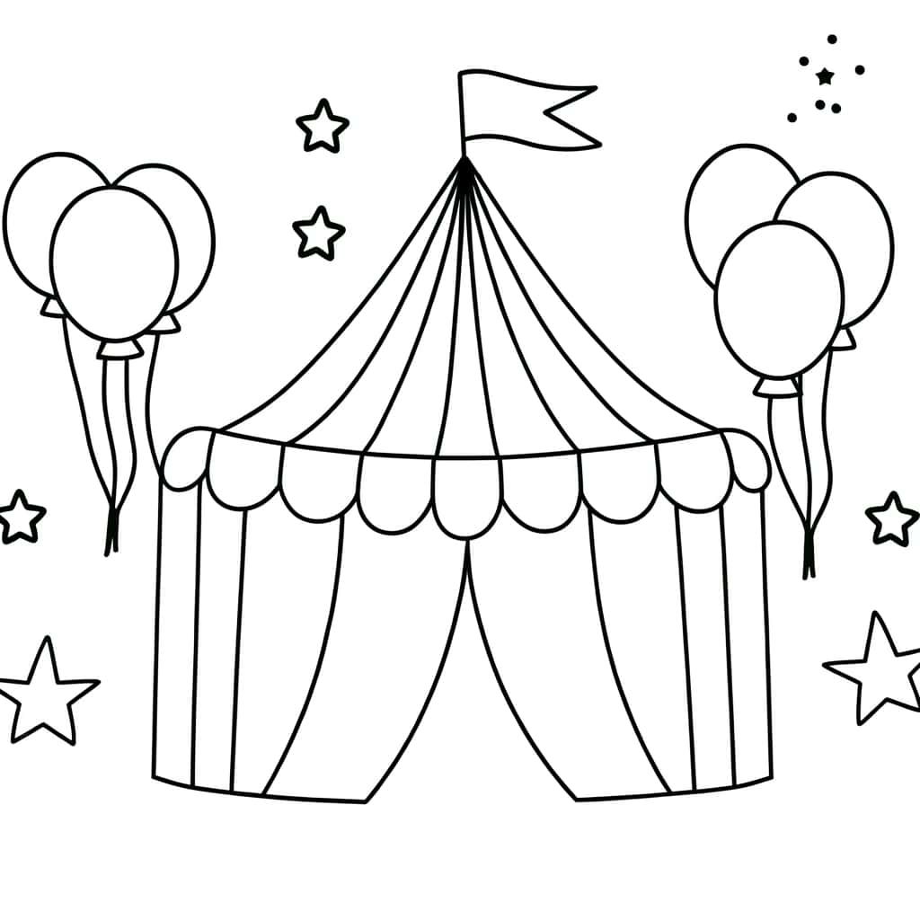 Coloriage Chapiteau Cirque à imprimer et colorier