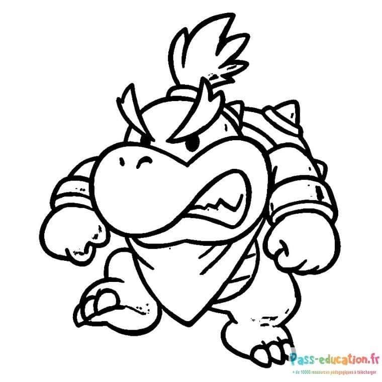 Coloriage Bowser furieux à imprimer et colorier