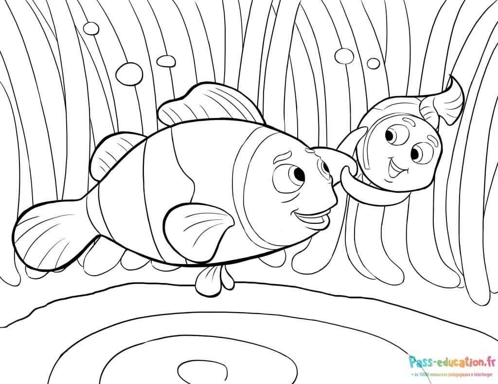 Coloriage Amis marins à imprimer et colorier