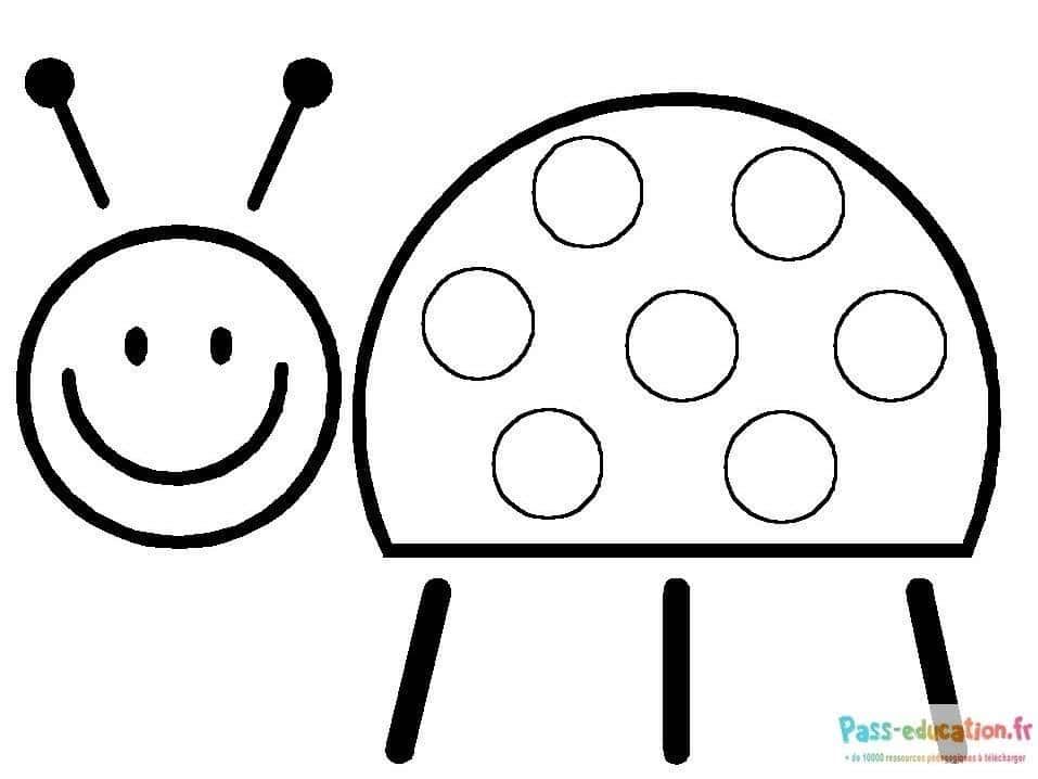 Coloriage Sourire et Coccinelle à imprimer et colorier