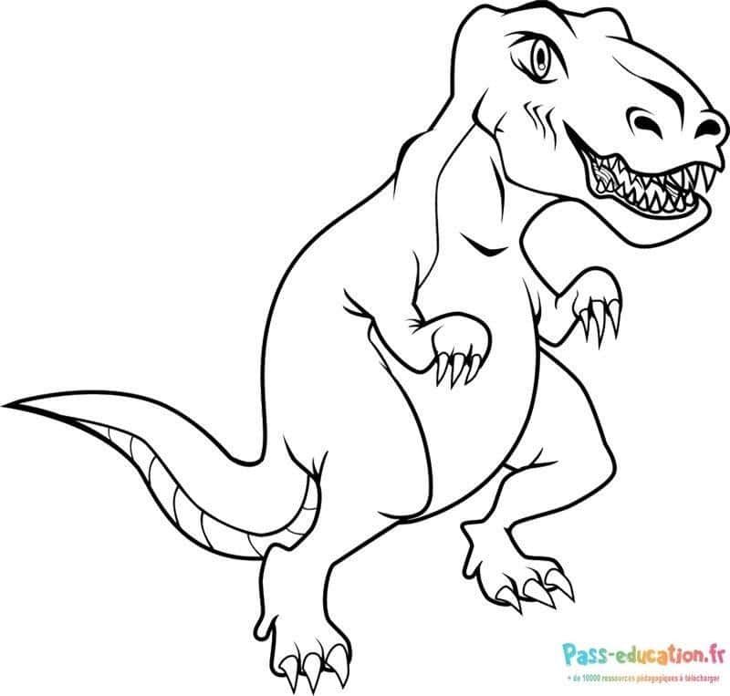 Coloriage Tyrannosaure préhistorique à imprimer et colorier