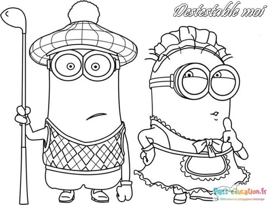Coloriage Minions déguisés à imprimer et colorier