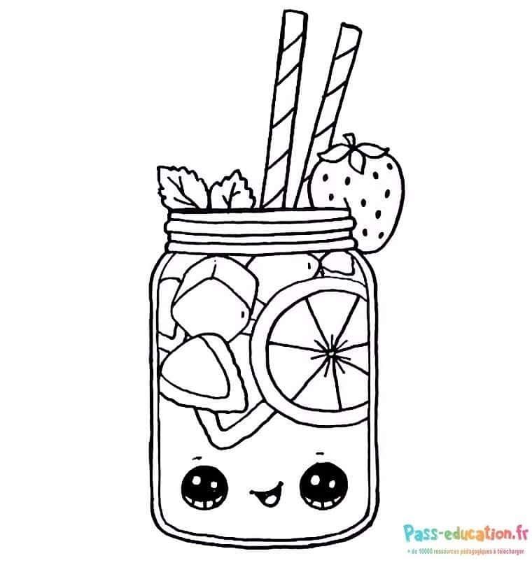 Coloriage Boisson kawaii à colorier à imprimer et colorier