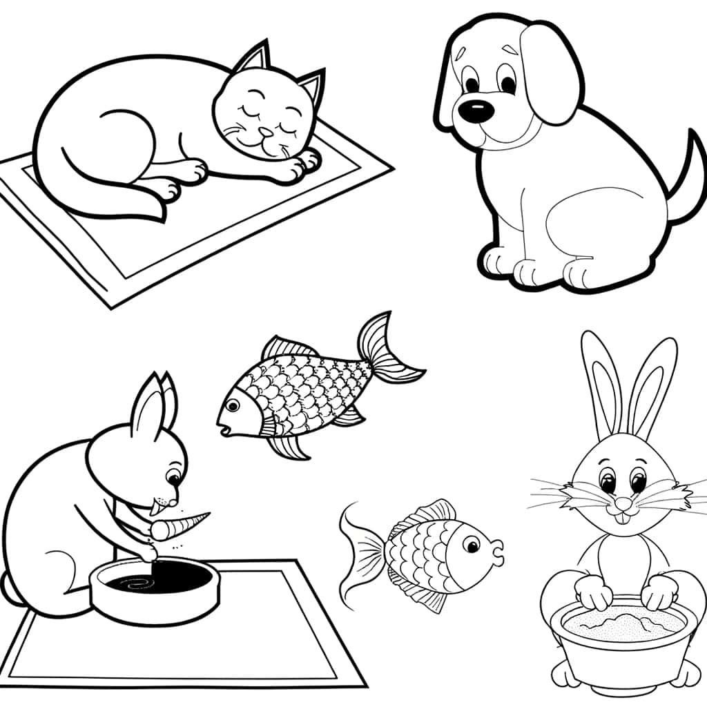 Coloriage Animaux domestiques à imprimer et colorier