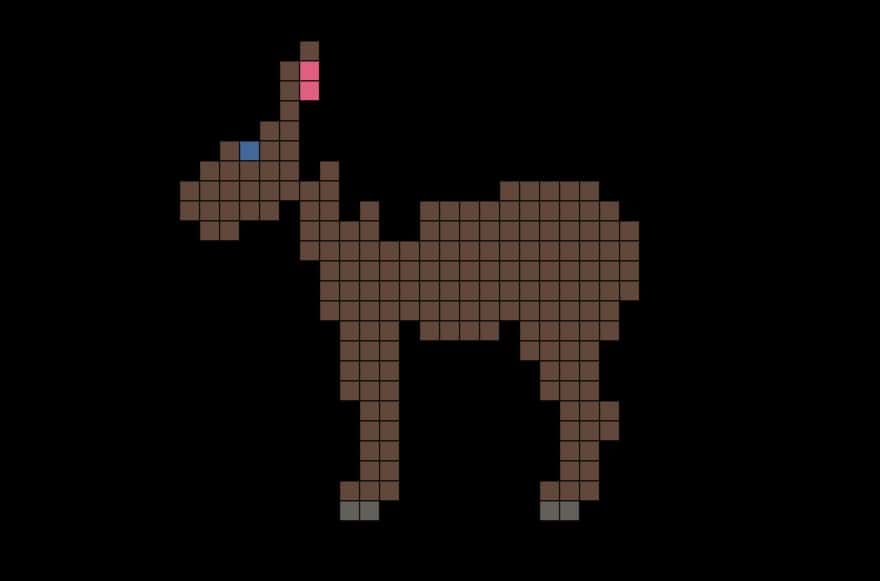 Coloriage Cheval en pixels à imprimer et colorier
