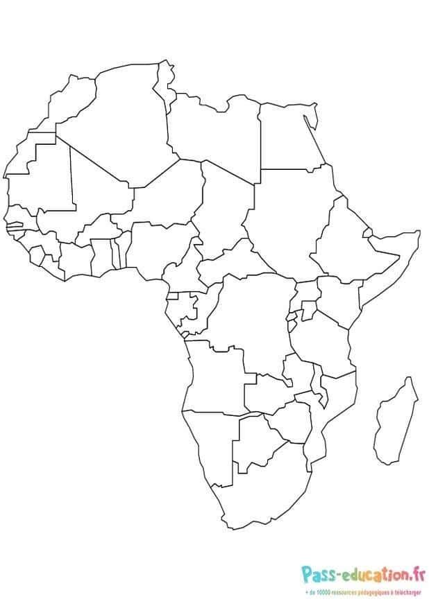Coloriage Carte d'Afrique à imprimer et colorier