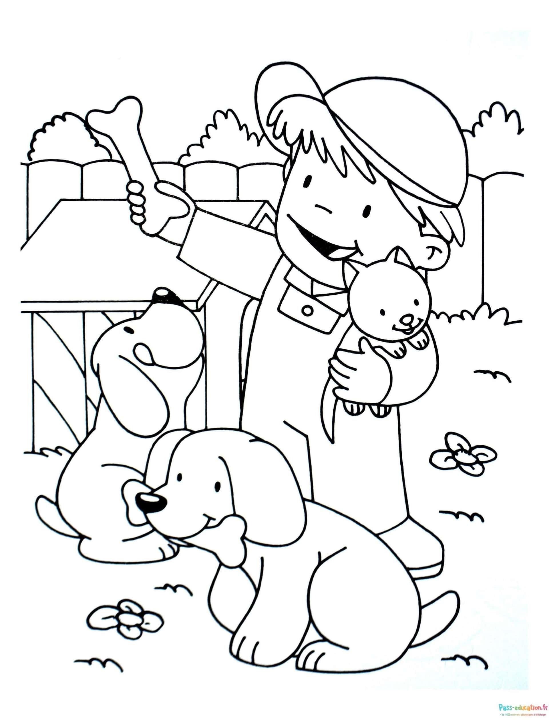 Coloriage Ami des animaux à imprimer et colorier