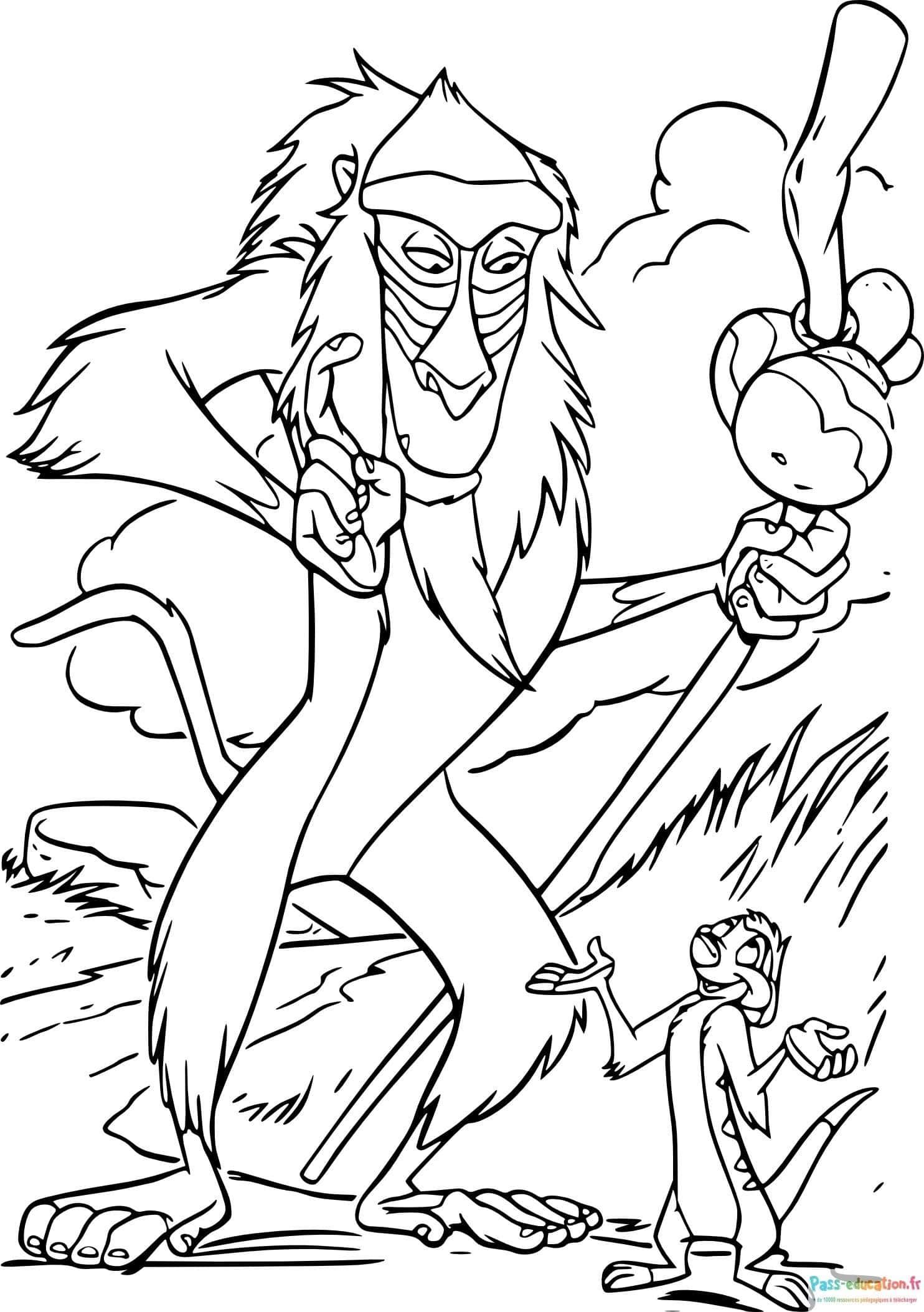 Coloriage Aventure du Roi Lion à imprimer et colorier