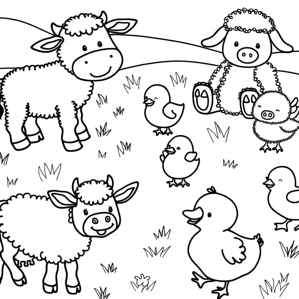 Coloriage Bébés Animaux à imprimer et colorier