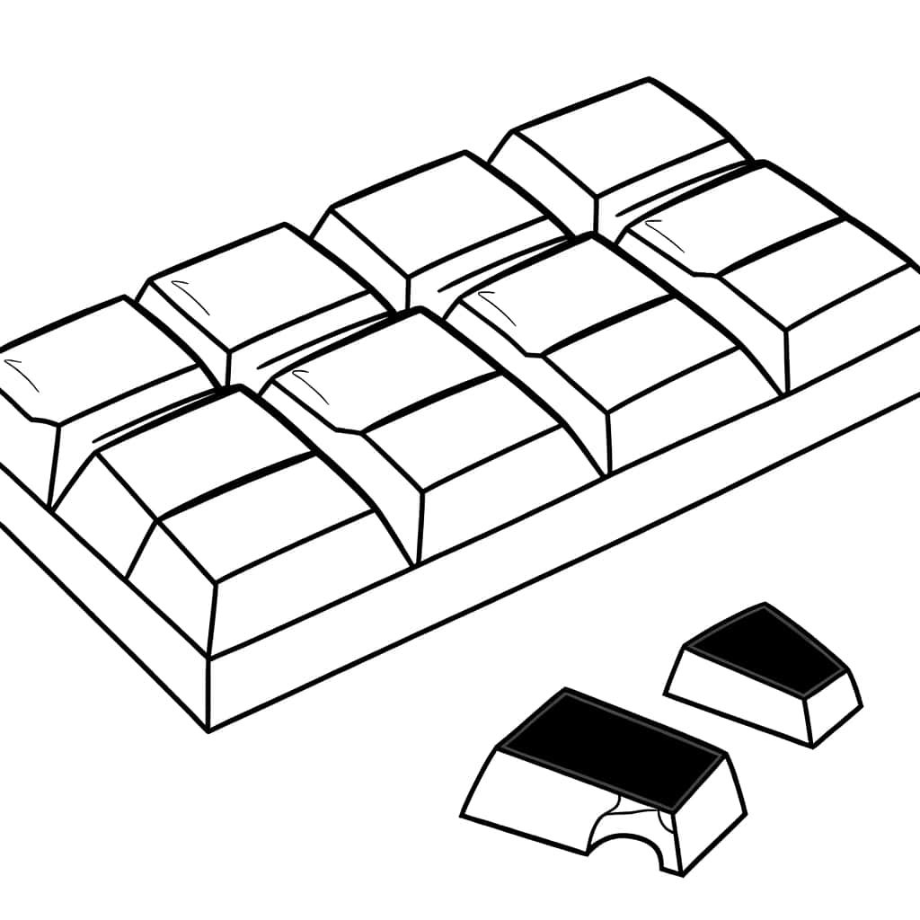 Coloriage Tablette de chocolat à imprimer et colorier