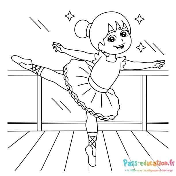 Coloriage Danseuse de ballet à imprimer et colorier