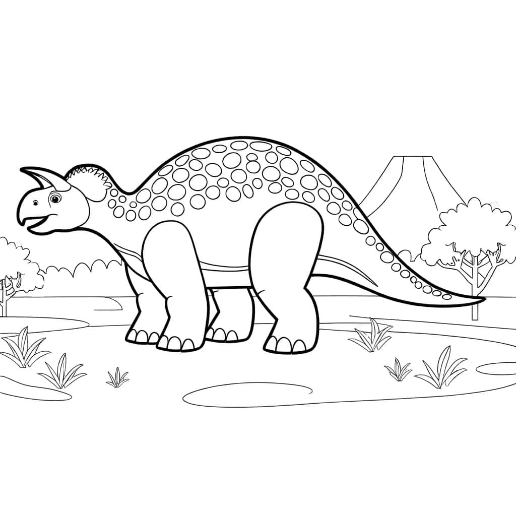 Coloriage Ankylosaure préhistorique à imprimer et colorier
