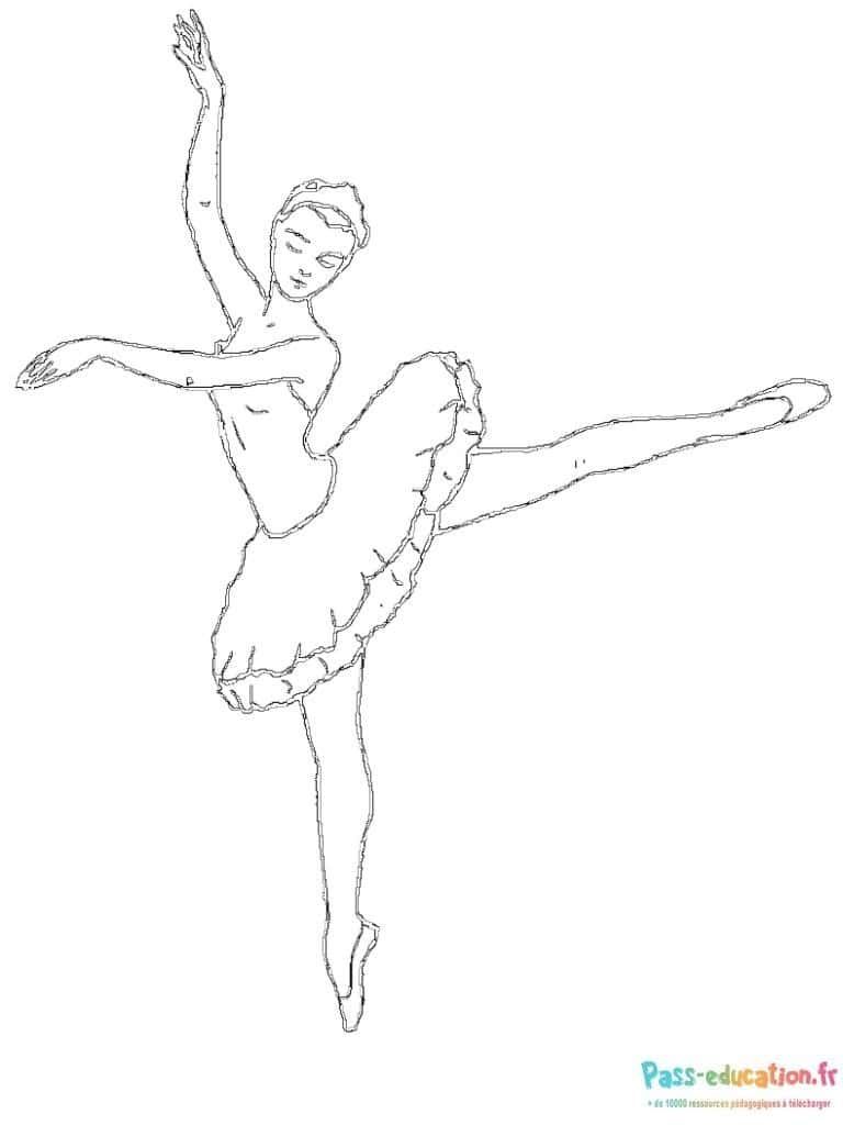 Coloriage Danseuse étoile à imprimer et colorier