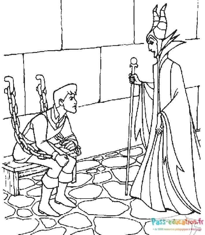 Coloriage Rencontre au château à imprimer et colorier