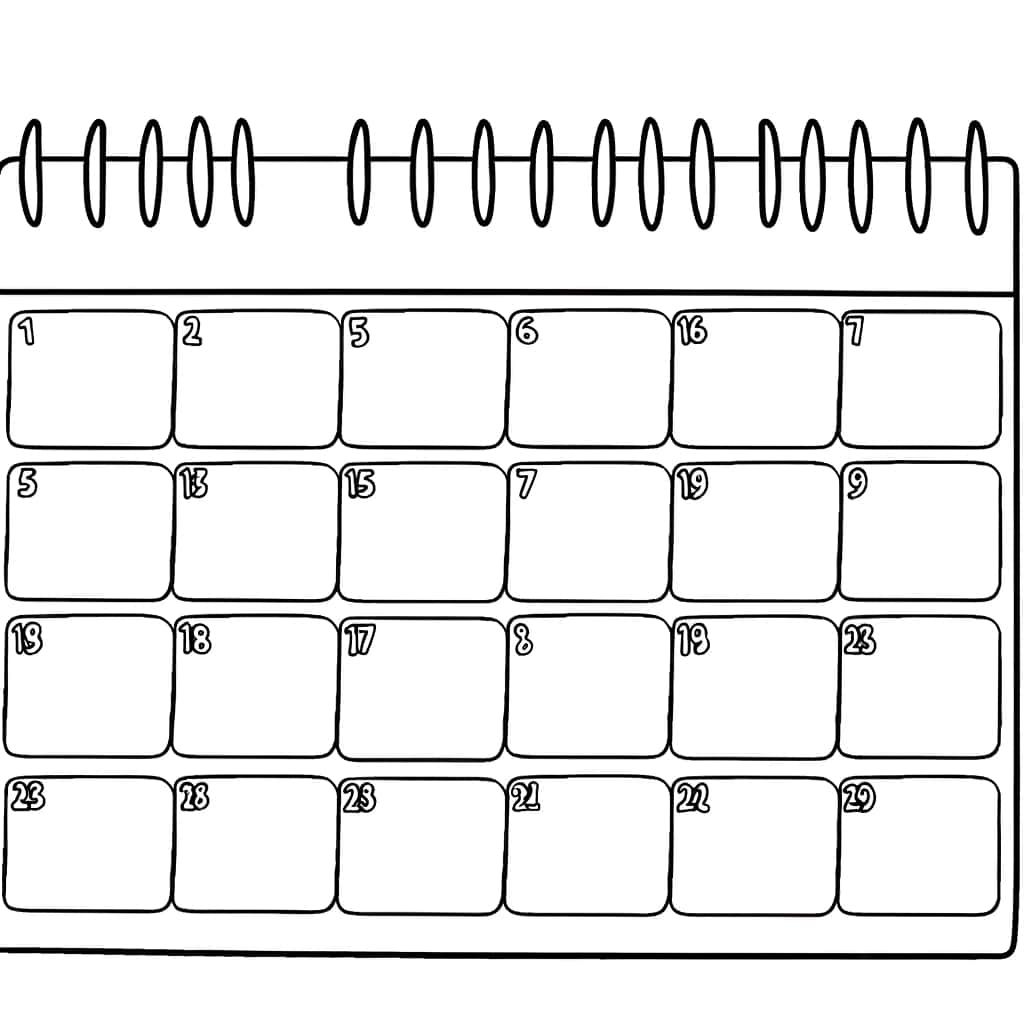 Coloriage Calendrier d'anniversaire à imprimer et colorier