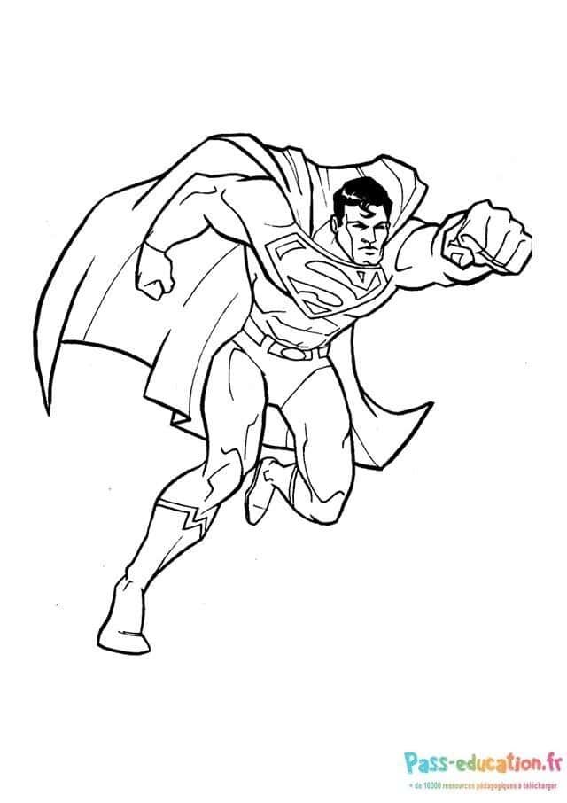 Coloriage Super-héros en action à imprimer et colorier