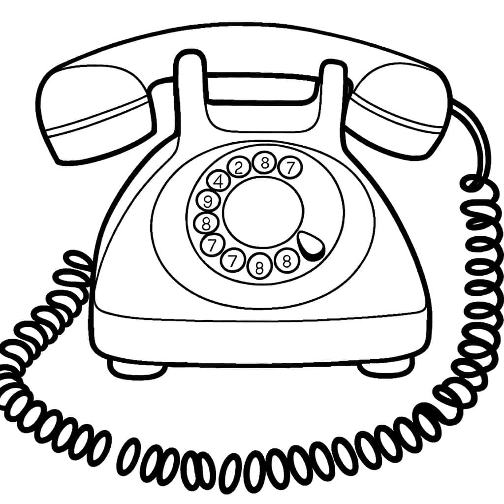 Coloriage Téléphone à cadran à imprimer et colorier