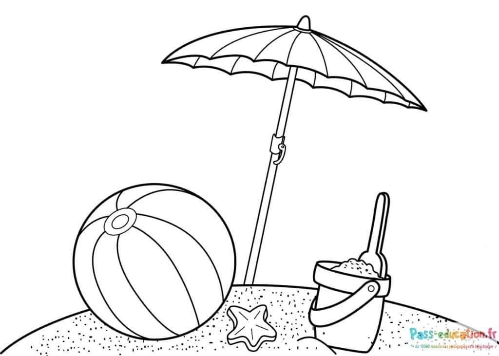 Coloriage Plage d'été à imprimer et colorier