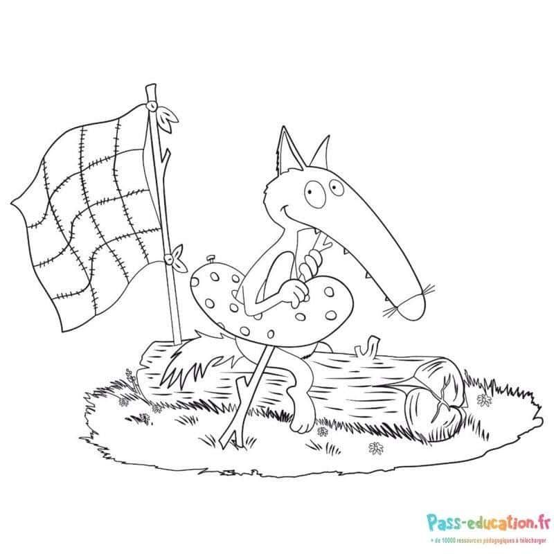 Coloriage Loup artiste peintre à imprimer et colorier