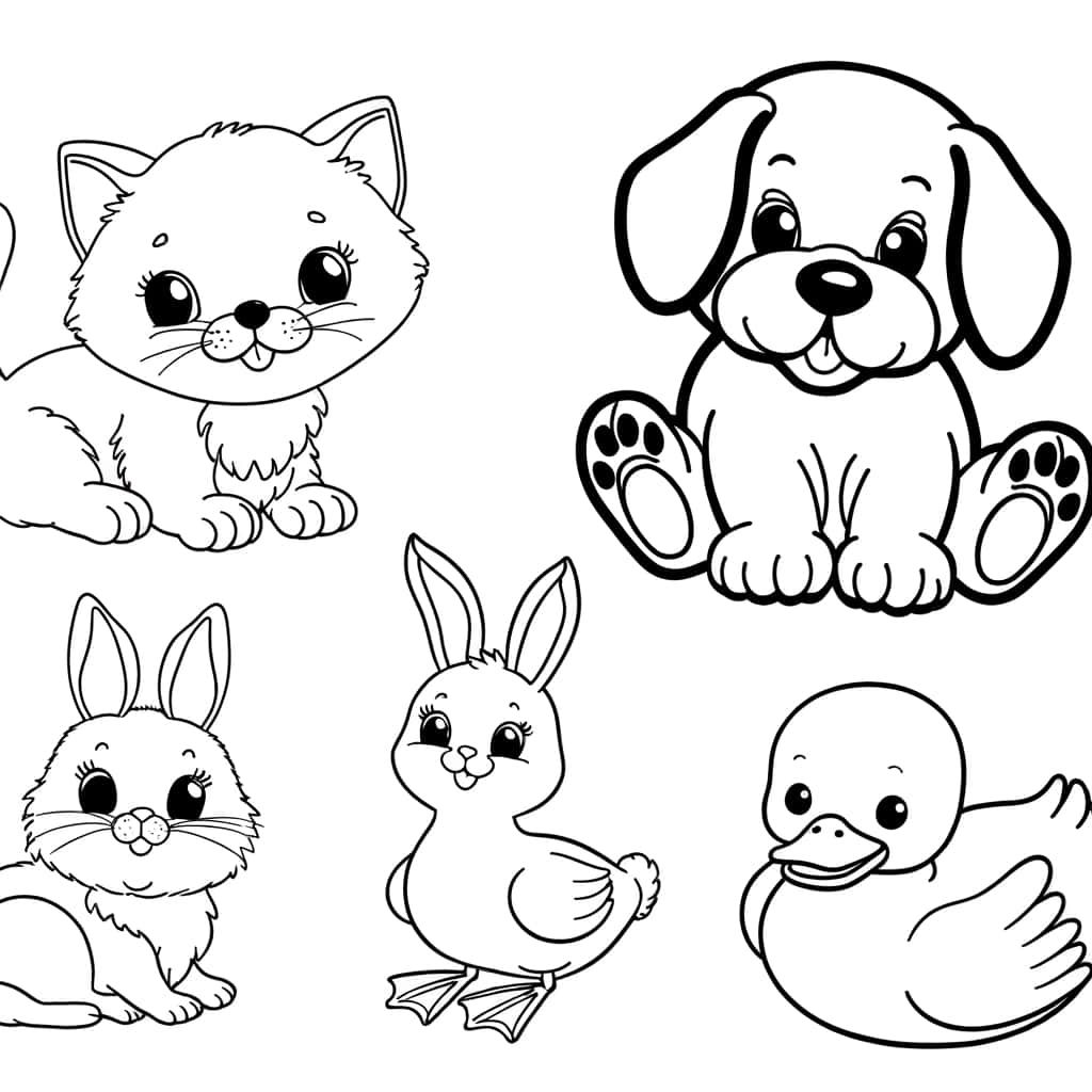 Coloriage Bébés Animaux à imprimer et colorier