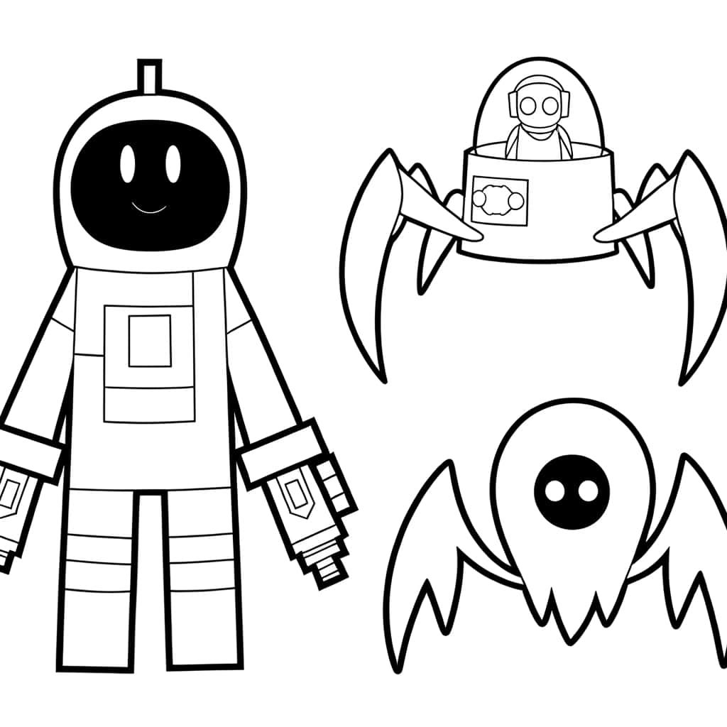 Coloriage Among Us Astronautes à imprimer et colorier