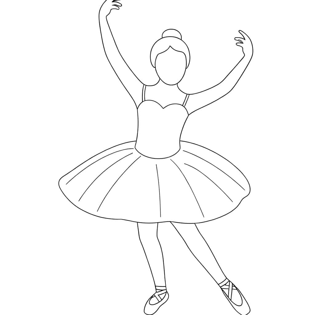 Coloriage Ballerine en tutu à imprimer et colorier