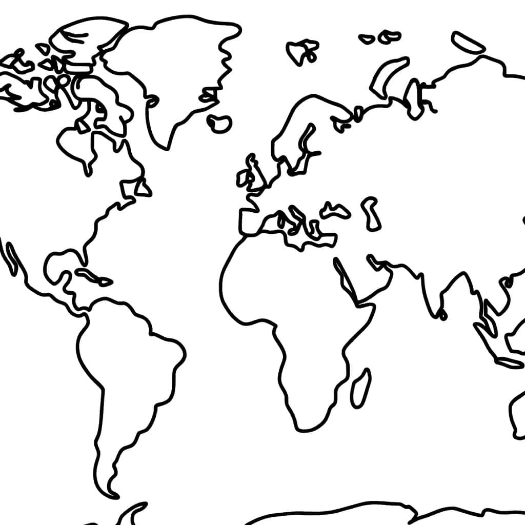 Coloriage Carte du monde à imprimer et colorier