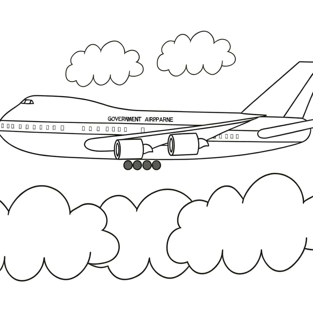 Coloriage Avion gouvernemental à imprimer et colorier