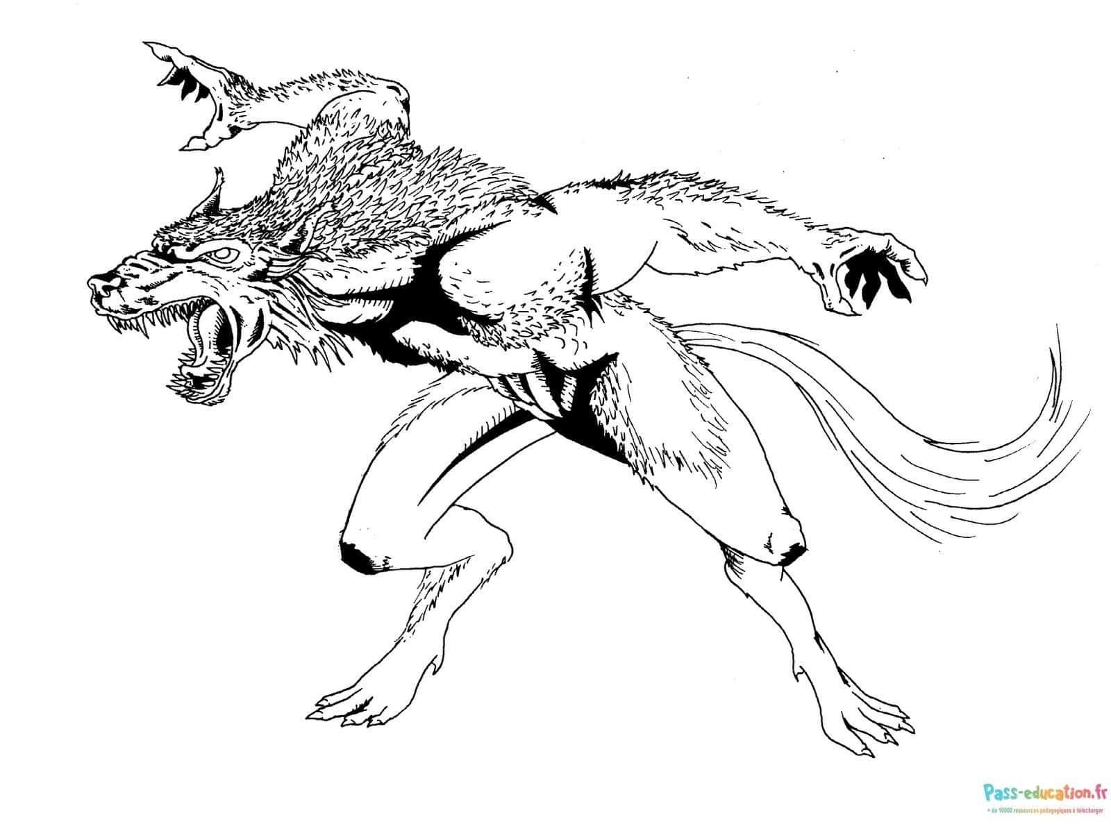 Coloriage Loup-Garou Agile à imprimer et colorier