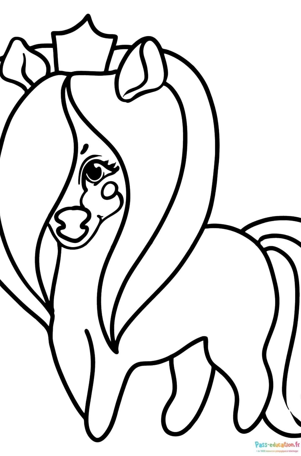 Coloriage Poney royal à imprimer et colorier