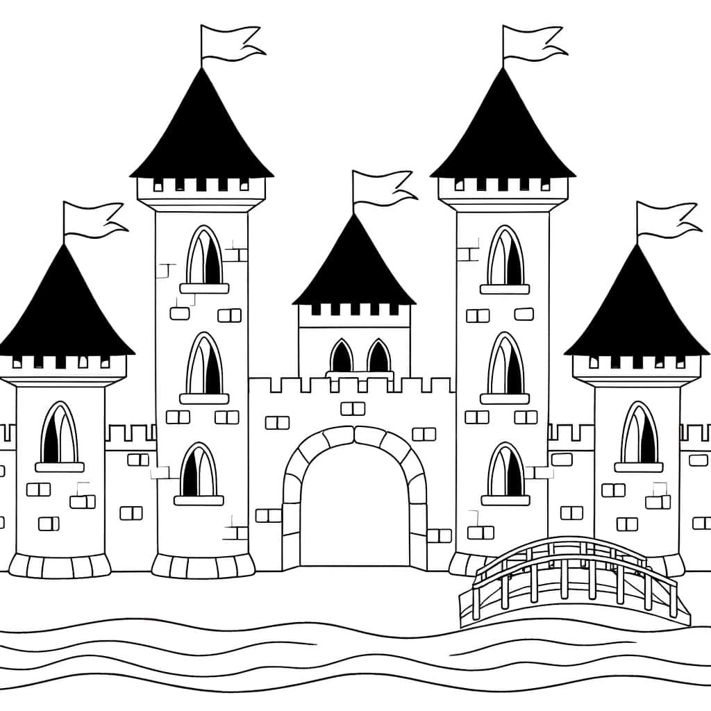 Coloriage Château de princesse à imprimer et colorier