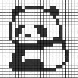 Coloriage Panda pixel à imprimer et colorier