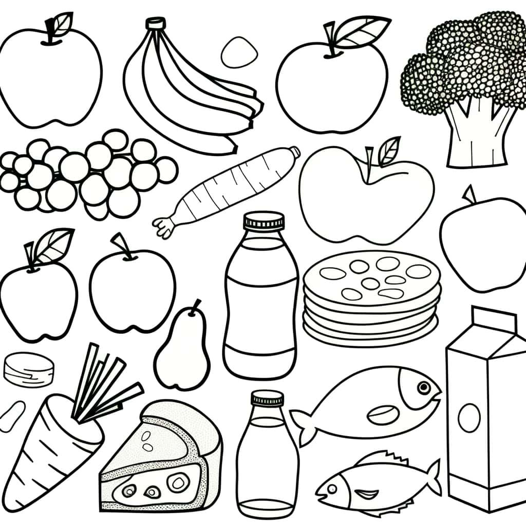 Coloriage Aliments variés à imprimer et colorier