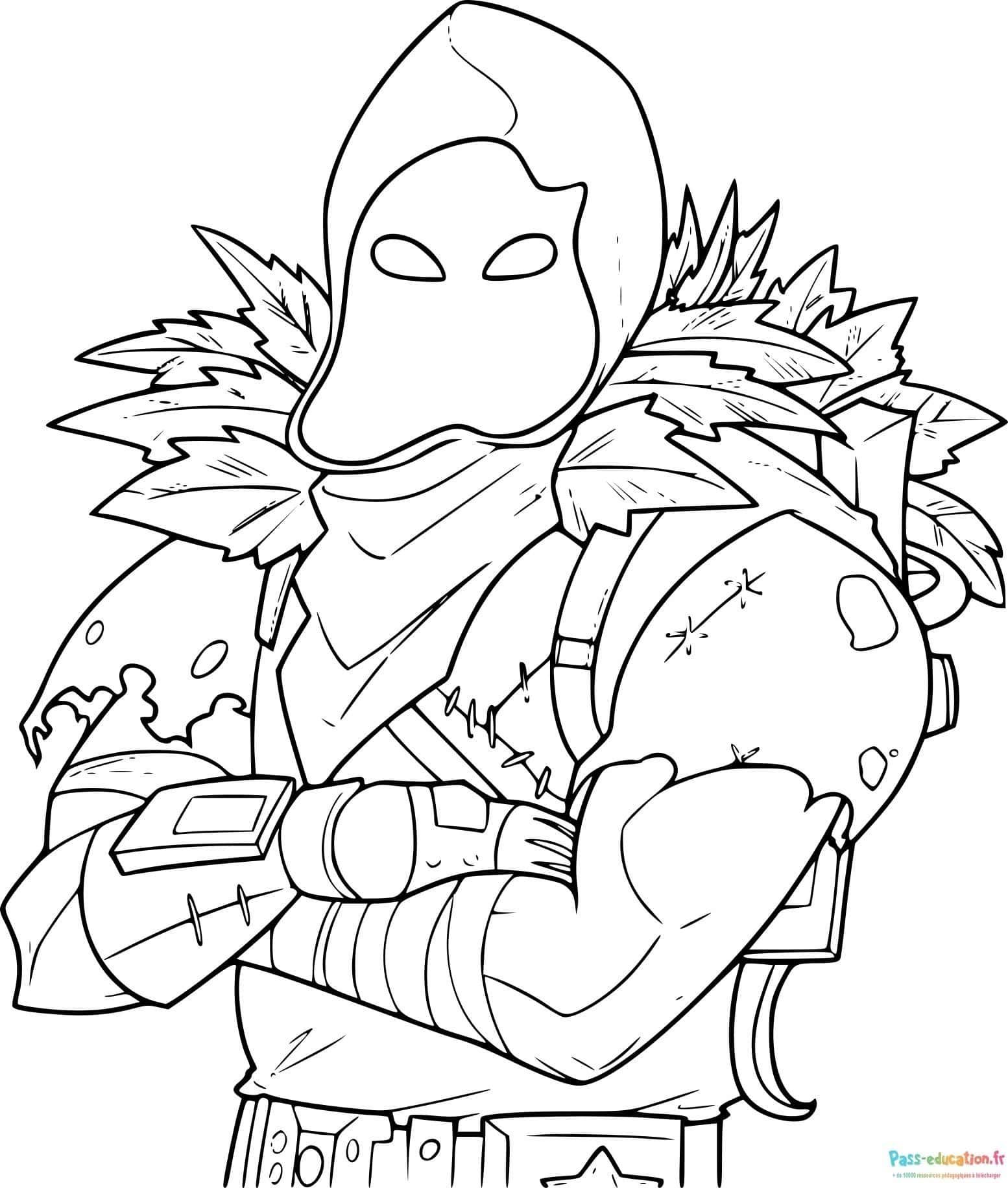 Coloriage Guerrier masqué à imprimer et colorier