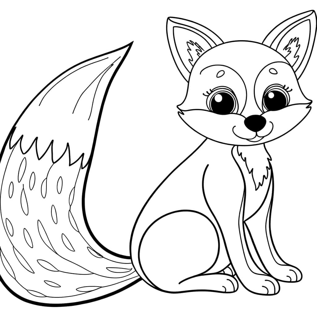 Coloriage Bébé Renard à imprimer et colorier
