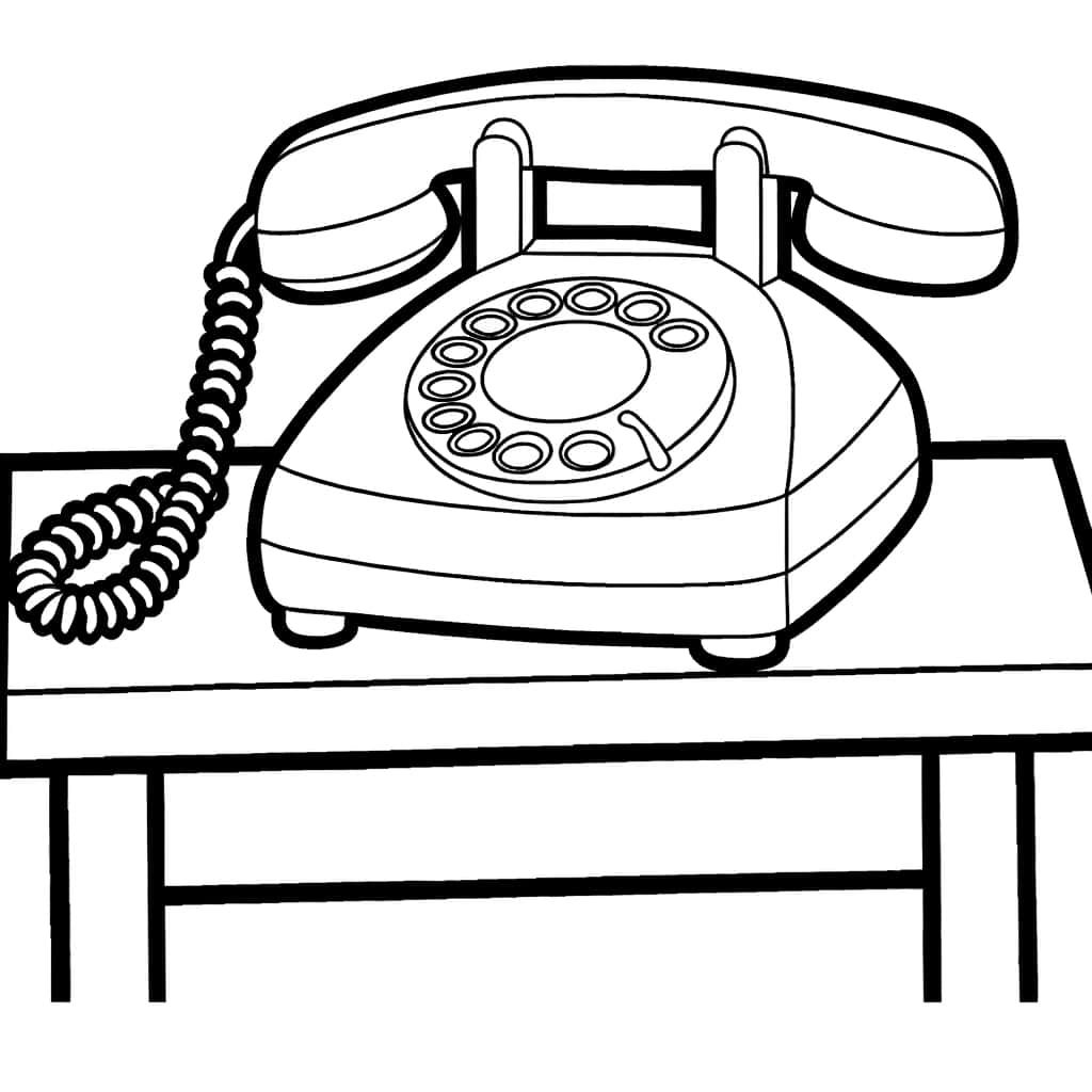 Coloriage Téléphone à cadran à imprimer et colorier