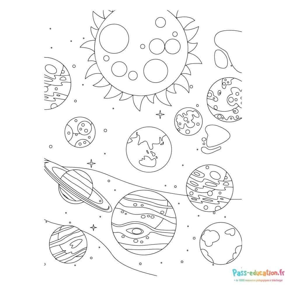 Coloriage Espace fantastique à imprimer et colorier