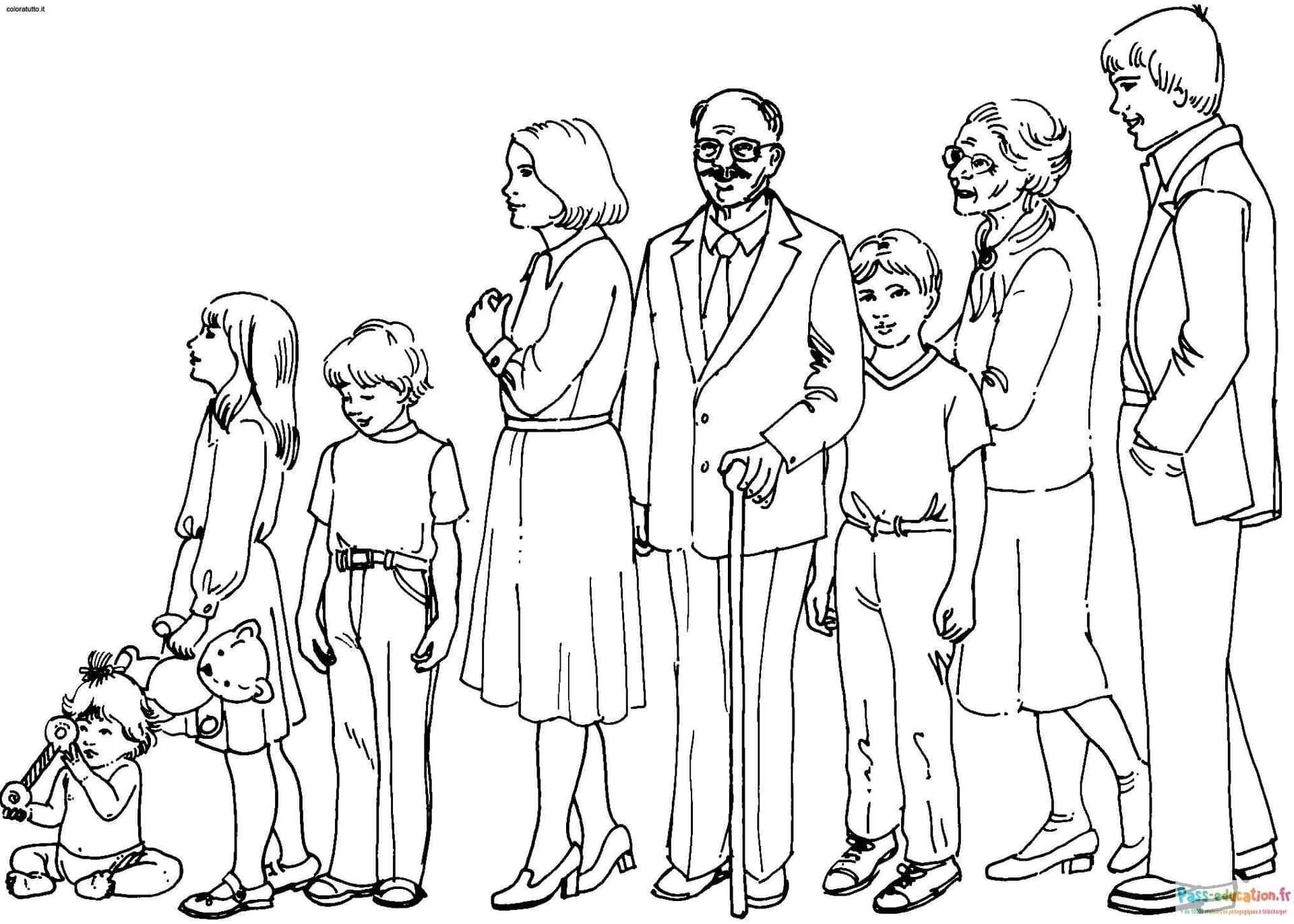 Coloriage Famille unie à imprimer et colorier