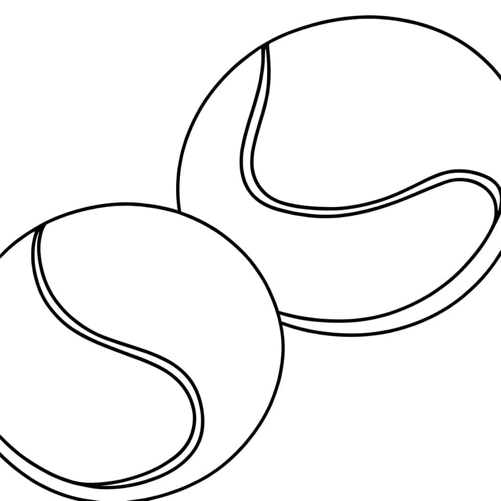 Coloriage Balle de tennis à imprimer et colorier