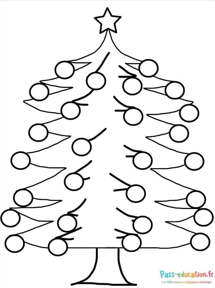 Coloriage Sapin de Noël à imprimer et colorier