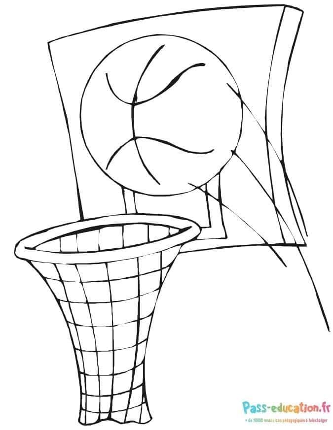 Coloriage Panier de basket à imprimer et colorier