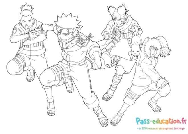 Coloriage Équipe Ninja à imprimer et colorier