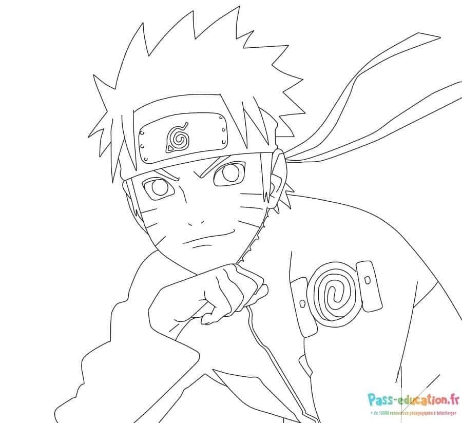 Coloriage Naruto en action à imprimer et colorier