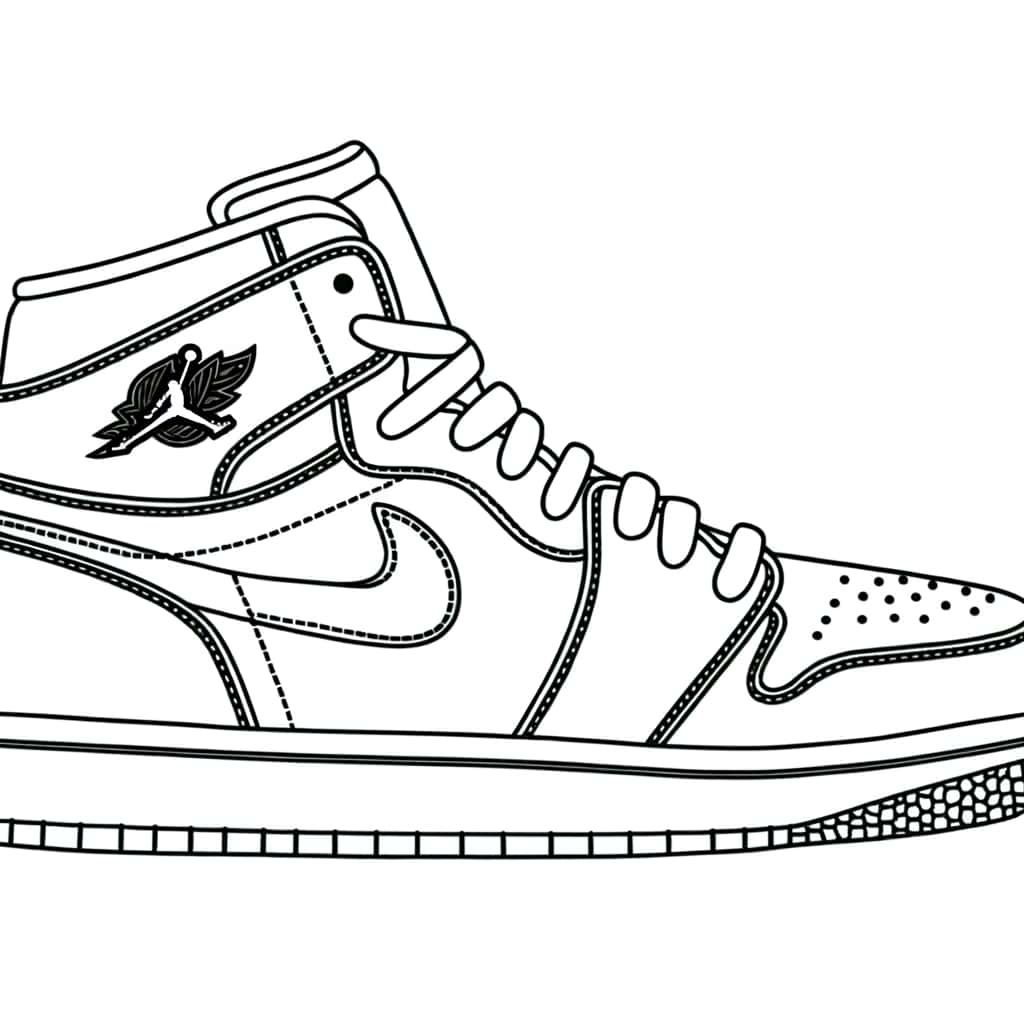 Coloriage Air Jordan stylisée à imprimer et colorier