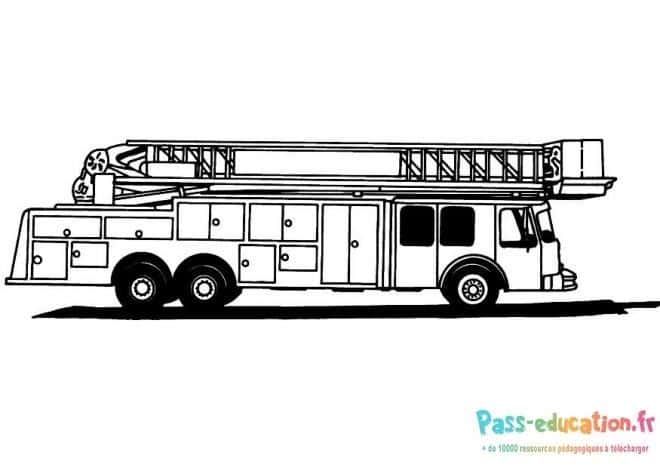 Coloriage Camion de pompier à imprimer et colorier